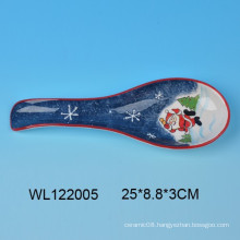 Christmas ceramic spoon rest with Santa design for kitchen decro